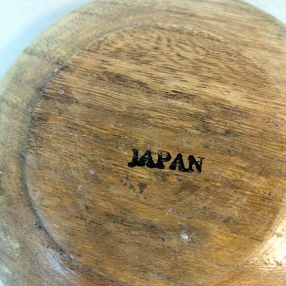 Wood Trinket Bowl Vintage Handcrafted Japan Small 3 inch - Picture 4 of 4